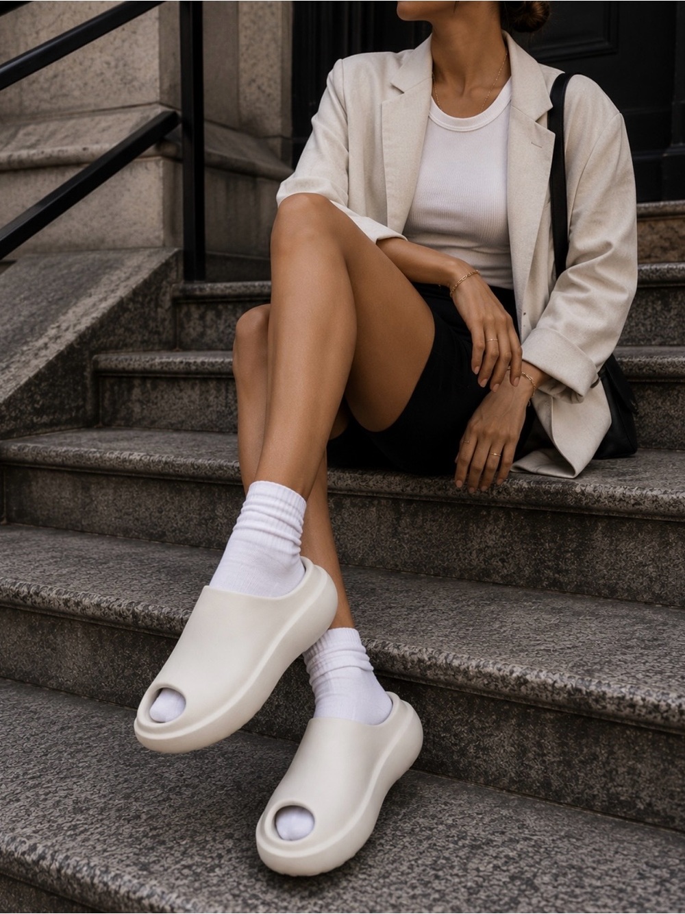 NIB XVESSEL Noahs Ark White Molded Clog Slide Sz M Unisex W 8.5-9 M 7.5💚